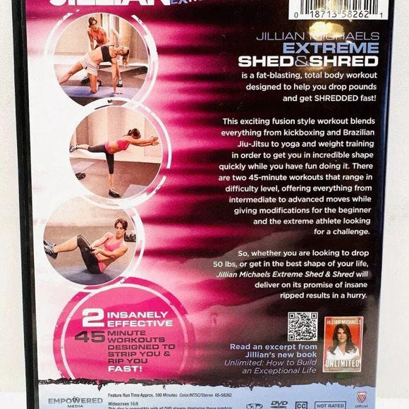 JILLIAN MICHAELS Extreme Shed & Shred 2 Insanely Effective 45-Minute Workout DVD - Picture 2 of 5